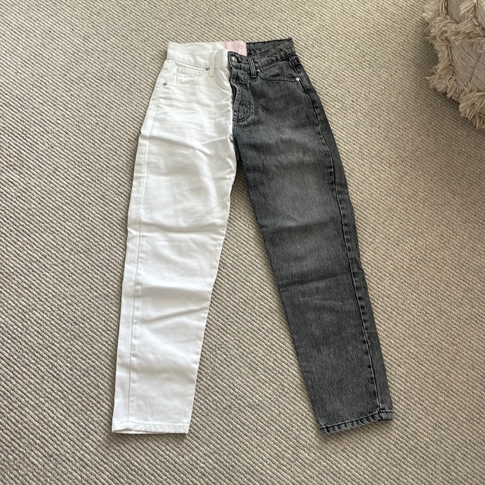 Revice black and white 2 tone jeans